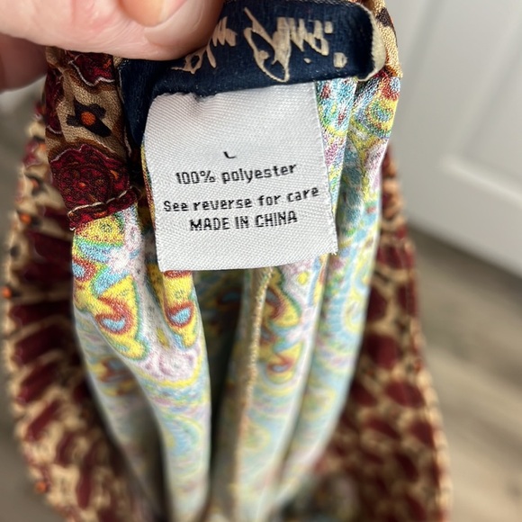 Blue Epic Bohemian Artsy Hippie Coastal Flowy Pocket Pants Yoga Joggers - Picture 13 of 13